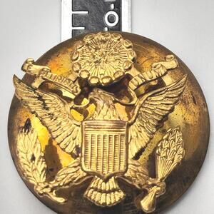 WWII US Army Pin Gold Tone & Brass Showing Eagle 1944
